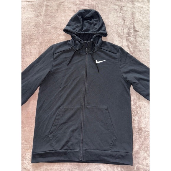 Nike Pro Dri-Fit Men's Training Full Zip Hoodie Jacket Black Size Medium - Picture 2 of 9